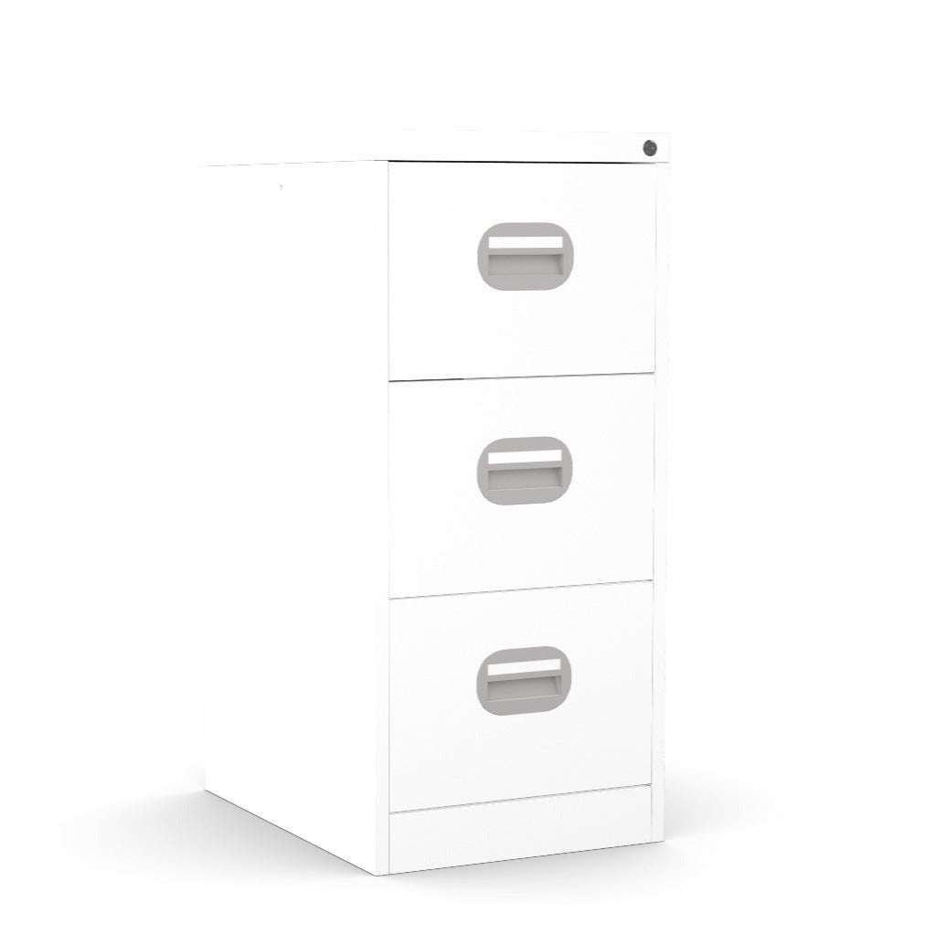 3 Drawer Filing Cabinet Metal locking  FCEC3F White