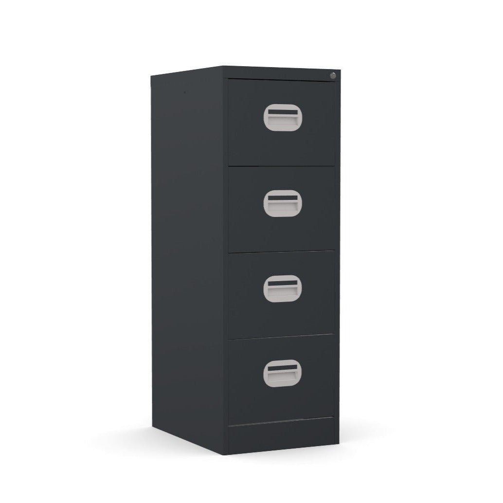 Filing Cabinet Metal 4 Drawer Locking by Silverline FCEC4F Graphite