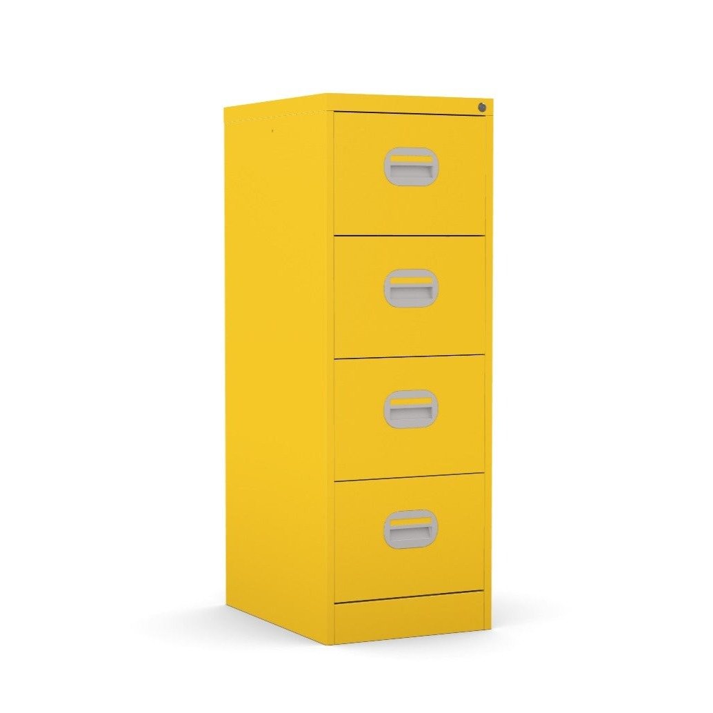 4 Drawer Filing Cabinet Metral locking  FCEC4F-yellow