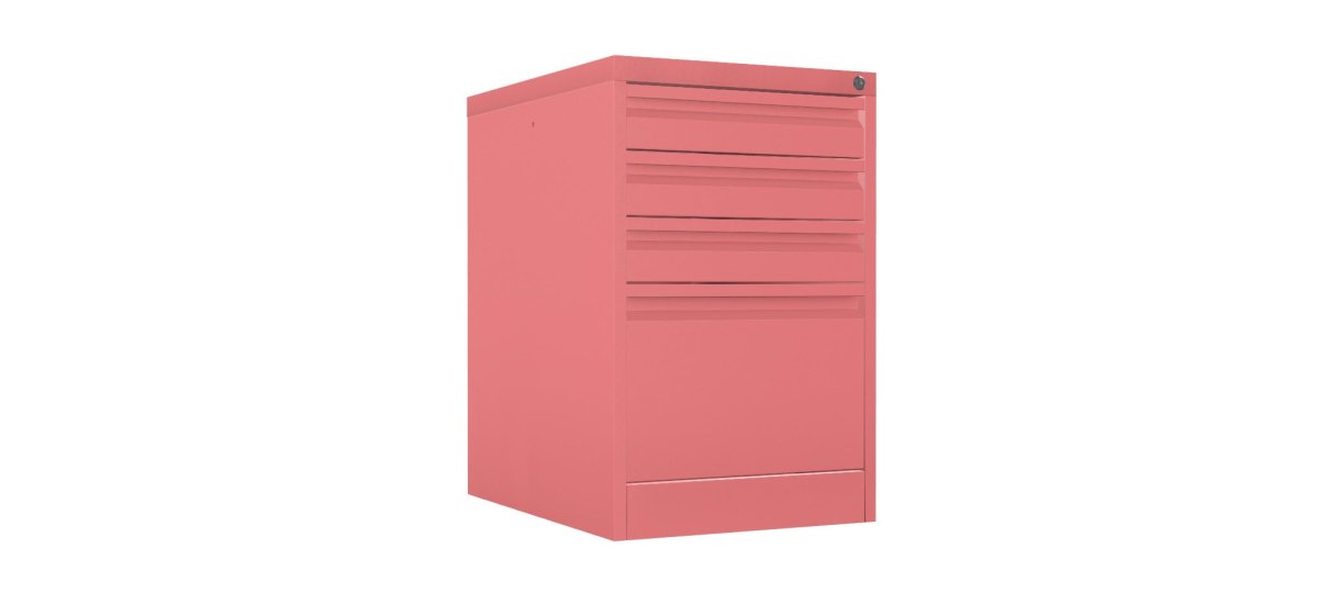 Home Filer Cabinet 4 Drawer (3 + 1) Locking Desk High FCLM1F-pink