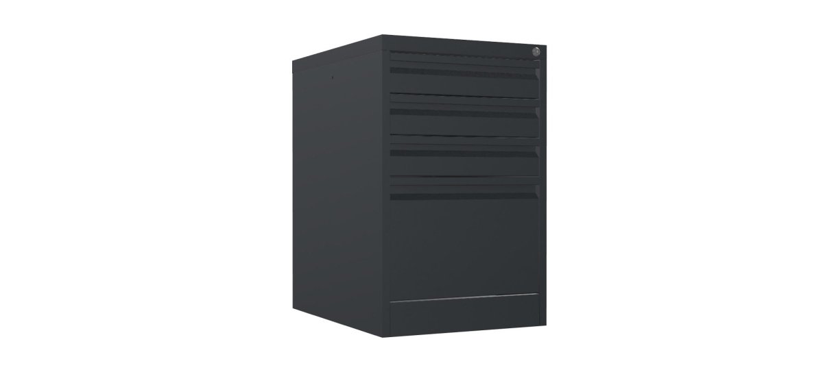 Home Filer Cabinet 4 Drawer (3 + 1) Locking Desk High FCLM1F-black