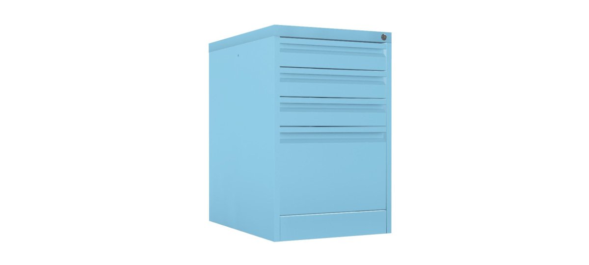 Home Filer Cabinet 4 Drawer (3 + 1) Locking Desk High FCLM1F-blue pale