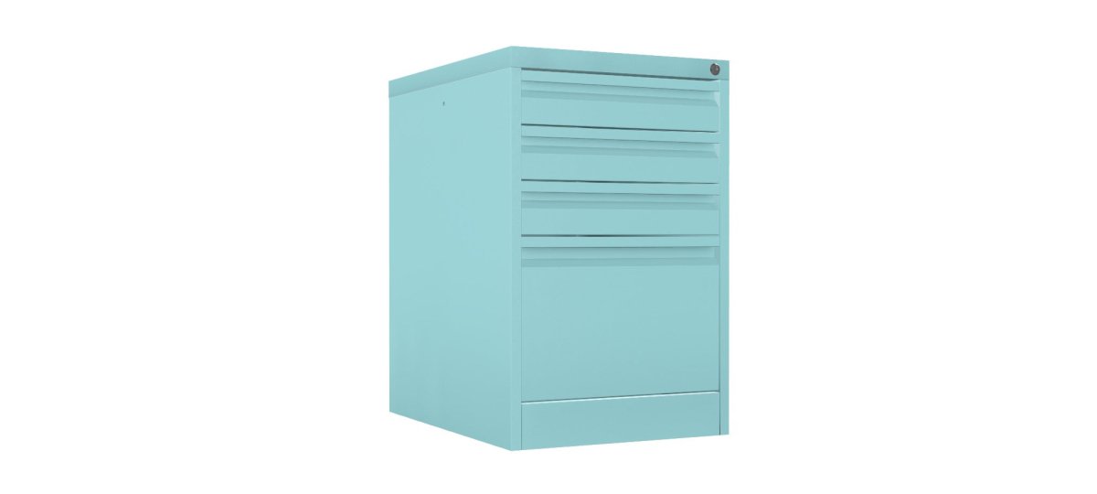 Home Filer Cabinet 4 Drawer (3 + 1) Locking Desk High FCLM1F-turquoise