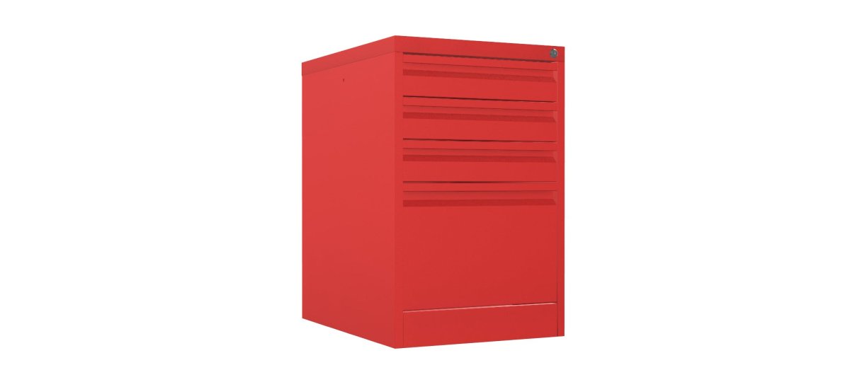 Home Filer Cabinet 4 Drawer (3 + 1) Locking Desk High FCLM1F-red