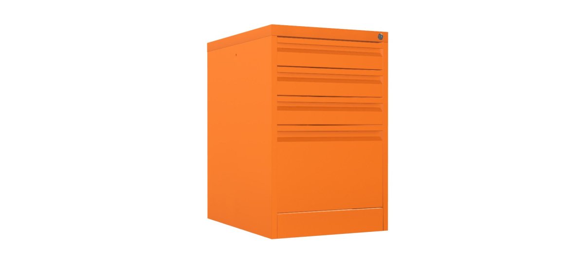 Home Filer Cabinet 4 Drawer (3 + 1) Locking Desk High FCLM1F-orange