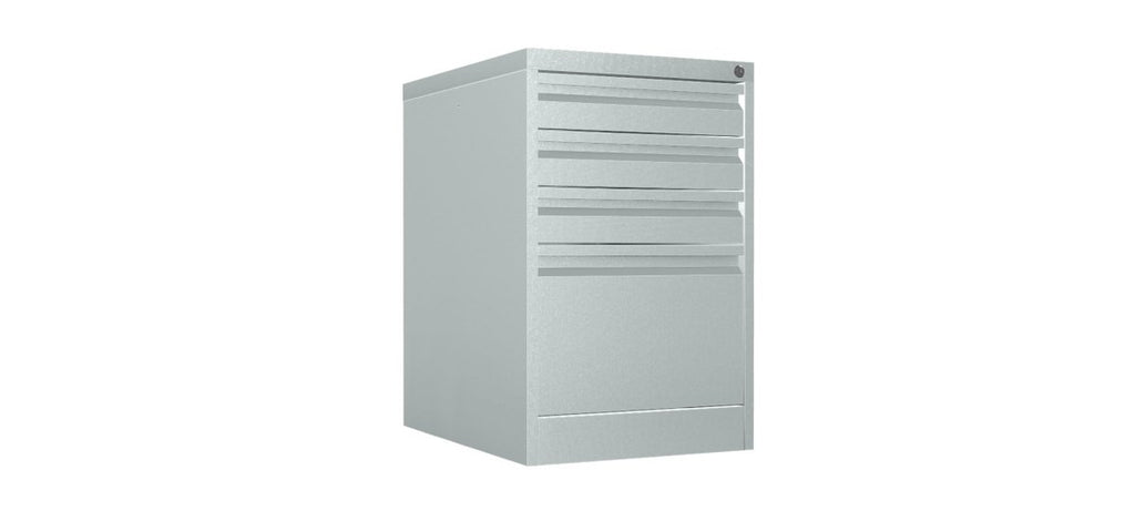 Home Filer Cabinet 4 Drawer (3 + 1) Locking Desk High FCLM1F-silver