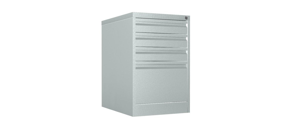 Home Filer Cabinet 4 Drawer (3 + 1) Locking Desk High FCLM1F-silver