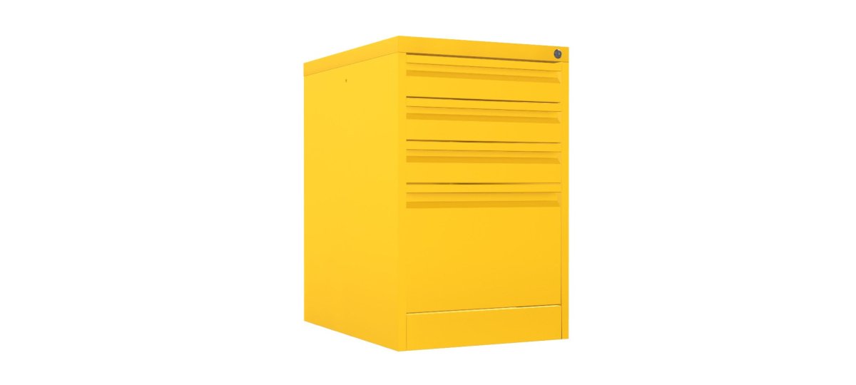 Home Filer Cabinet 4 Drawer (3 + 1) Locking Desk High FCLM1F-yellow sunshine