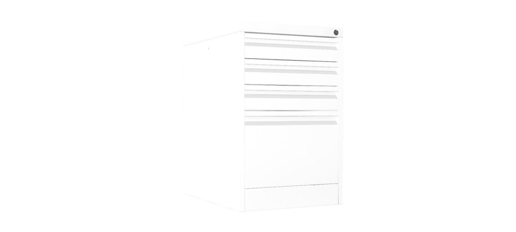 Home Filer Cabinet 4 Drawer (3 + 1) Locking Desk High FCLM1F-white