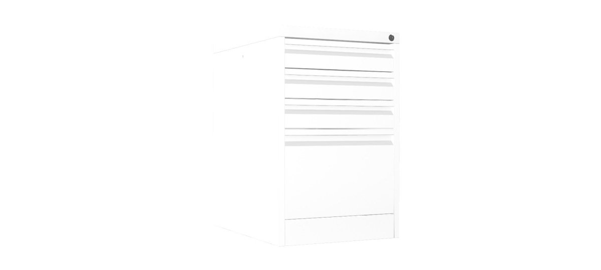 Home Filer Cabinet 4 Drawer (3 + 1) Locking Desk High FCLM1F-white