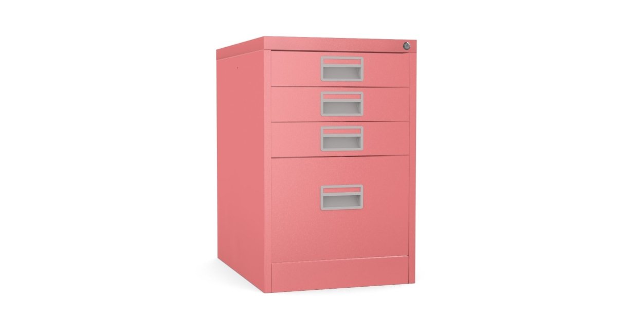 Home Filer Cabinet 4 Drawer (3 + 1) Locking Desk High FCM1F-pink