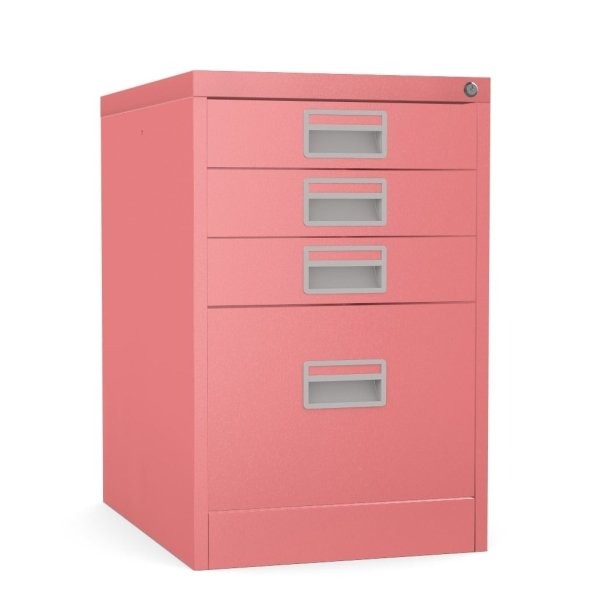 Home Filer Cabinet 4 Drawer (3 + 1) Locking Desk High FCM1F-pink