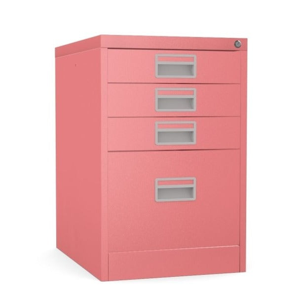 Home Filer Cabinet 4 Drawer (3 + 1) Locking Desk High FCM1F-pink