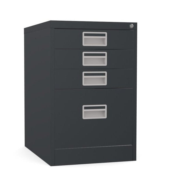 Home Filer Cabinet 4 Drawer (3 + 1) Locking Desk High FCM1F-black