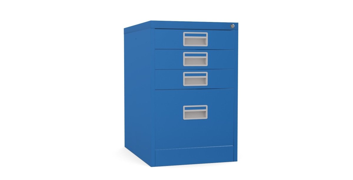 Home Filer Cabinet 4 Drawer (3 + 1) Locking Desk High FCM1F-blue