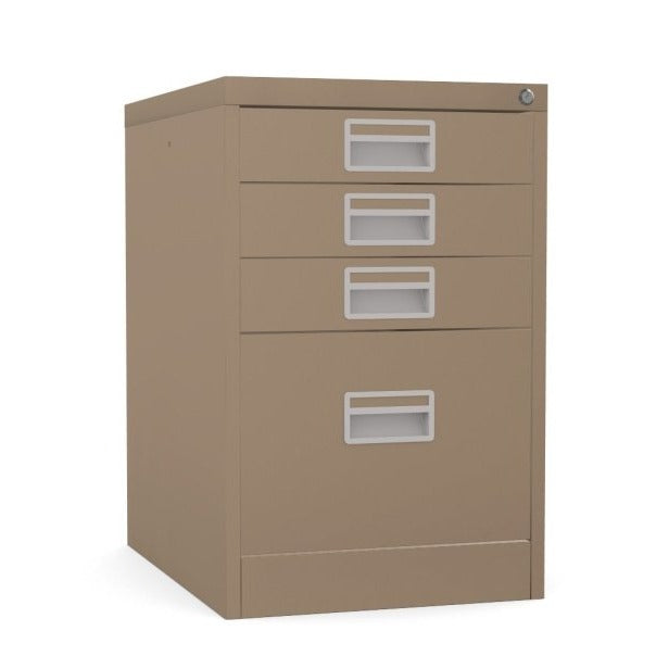 Home Filer Cabinet 4 Drawer (3 + 1) Locking Desk High FCM1F-brown
