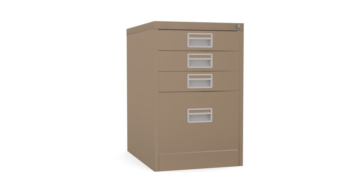 Home Filer Cabinet 4 Drawer (3 + 1) Locking Desk High FCM1F-brown