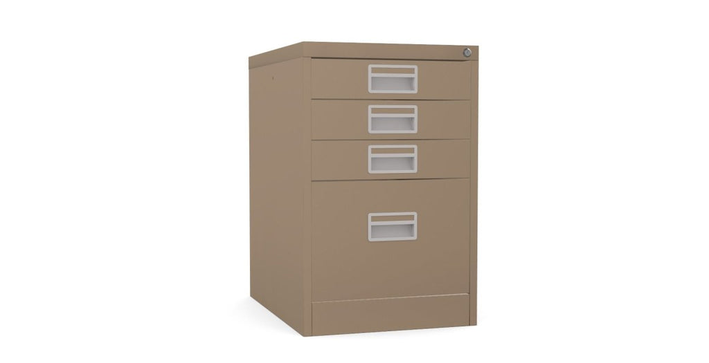 Home Filer Cabinet 4 Drawer (3 + 1) Locking Desk High FCM1F-brown