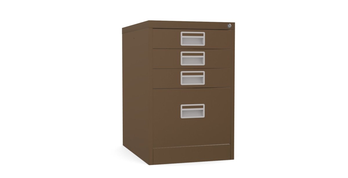 Home Filer Cabinet 4 Drawer (3 + 1) Locking Desk High FCM1F-coffee