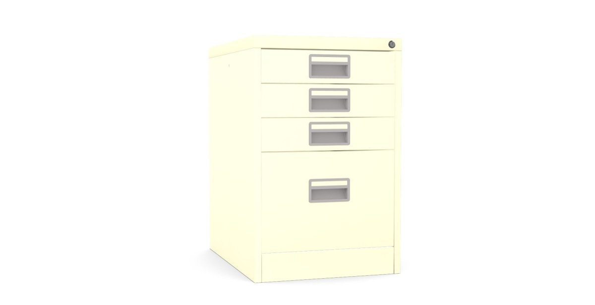 Home Filer Cabinet 4 Drawer (3 + 1) Locking Desk High FCM1F-cream