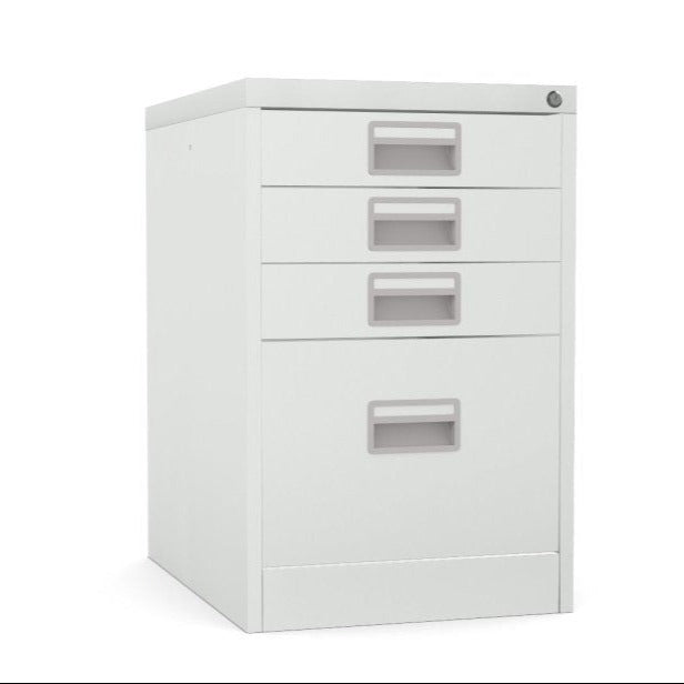 Home Filer Cabinet 4 Drawer (3 + 1) Locking Desk High FCM1F-Light Grey