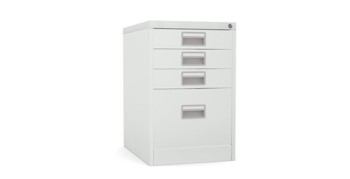 Home Filer Cabinet 4 Drawer (3 + 1) Locking Desk High FCM1F-Light Grey