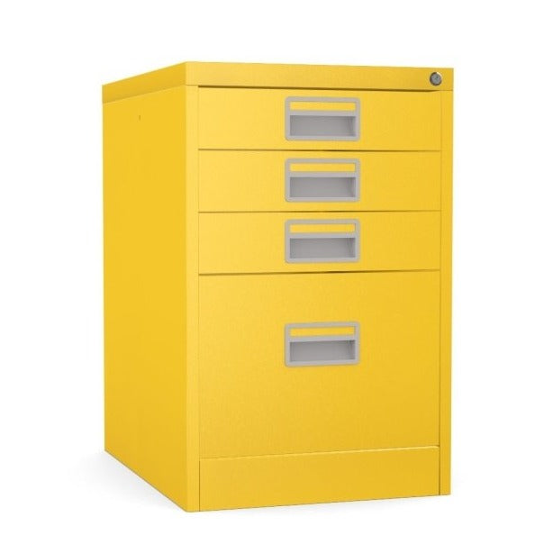 Home Filer Cabinet 4 Drawer (3 + 1) Locking Desk High FCM1F-yellow