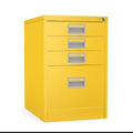 Home Filer Cabinet 4 Drawer (3 + 1) Locking Desk High FCM1F-yellow