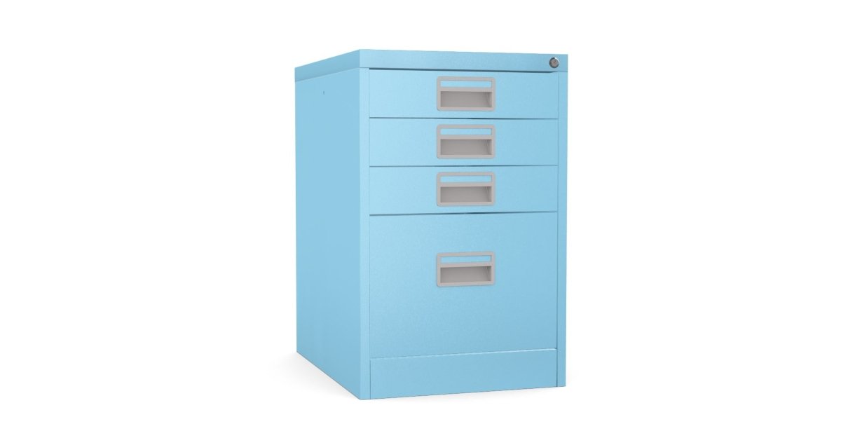 Home Filer Cabinet 4 Drawer (3 + 1) Locking Desk High FCM1F-blue pale