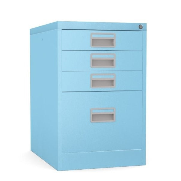 Home Filer Cabinet 4 Drawer (3 + 1) Locking Desk High FCM1F-blue pale