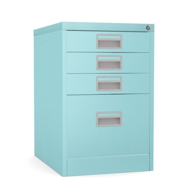 Home Filer Cabinet 4 Drawer (3 + 1) Locking Desk High FCM1F-turquoise
