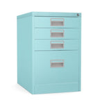 Home Filer Cabinet 4 Drawer (3 + 1) Locking Desk High FCM1F-turquoise