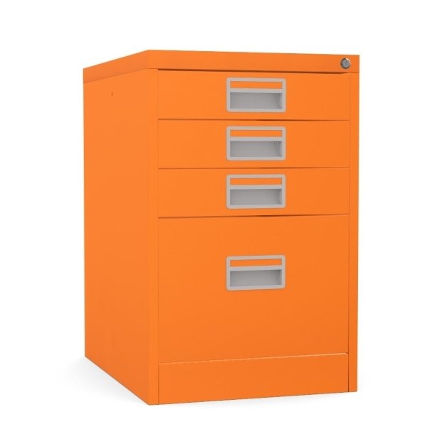 Home Filer Cabinet 4 Drawer (3 + 1) Locking Desk High FCM1F-orange sienna