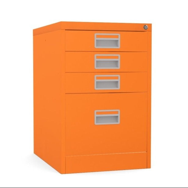 Home Filer Cabinet 4 Drawer (3 + 1) Locking Desk High FCM1F-orange sienna