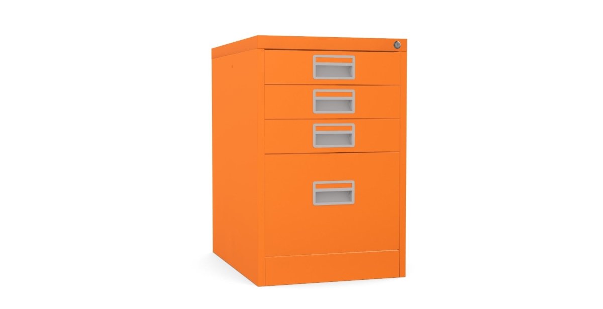 Home Filer Cabinet 4 Drawer (3 + 1) Locking Desk High FCM1F-orange sienna