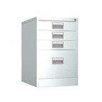 Home Filing Cabinet 4 Drawer (3 + 1) Locking Desk High FCM1F-Silver