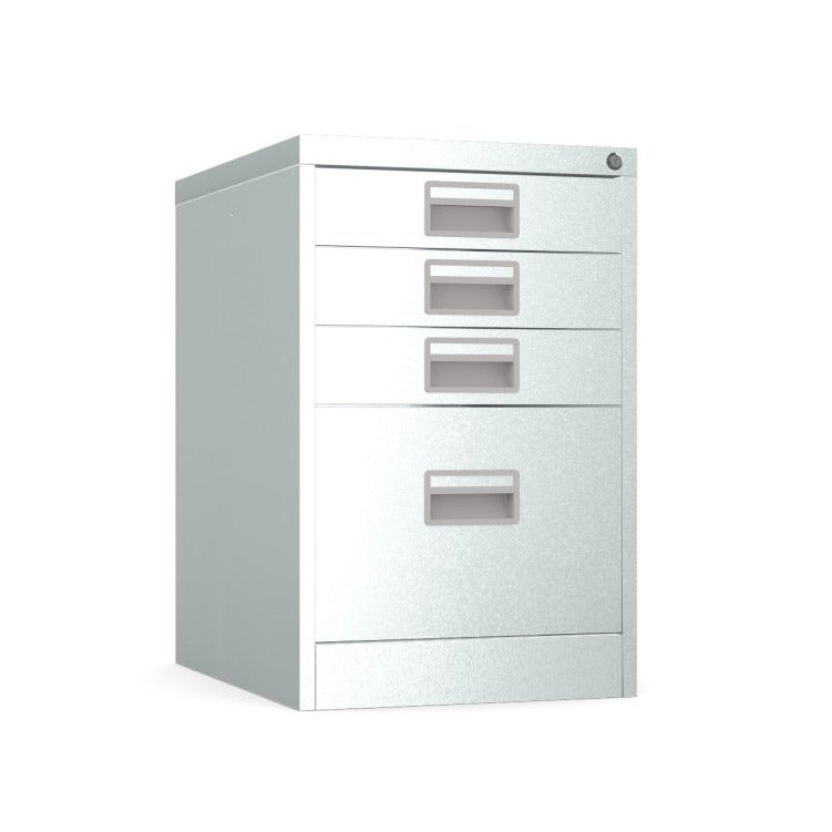Home Filing Cabinet 4 Drawer (3 + 1) Locking Desk High FCM1F-Silver