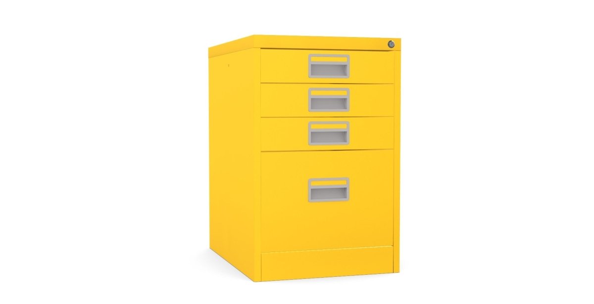 Home Filer Cabinet 4 Drawer (3 + 1) Locking Desk High FCM1F-yellow sunshine
