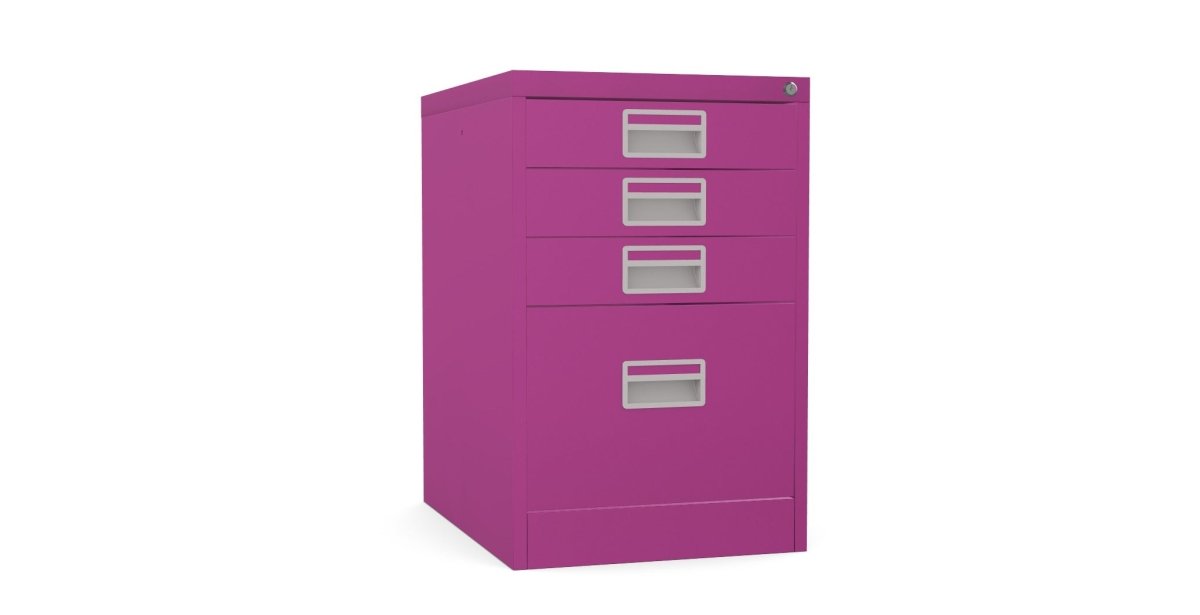 Home Filer Cabinet 4 Drawer (3 + 1) Locking Desk High FCM1F-purple