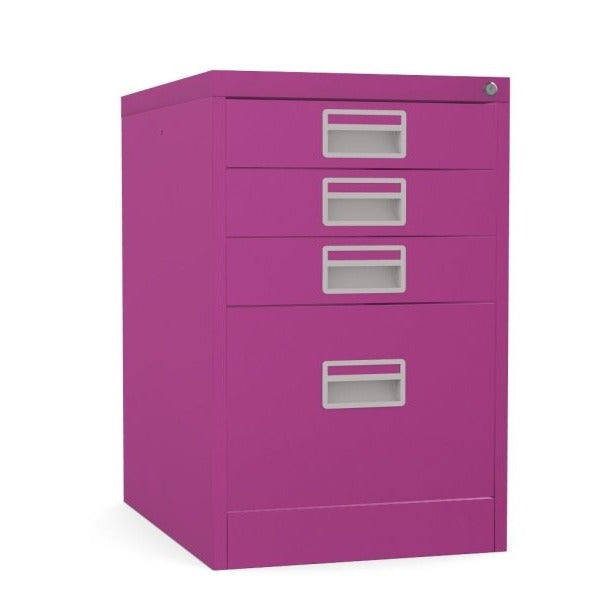 Home Filer Cabinet 4 Drawer (3 + 1) Locking Desk High FCM1F-purple