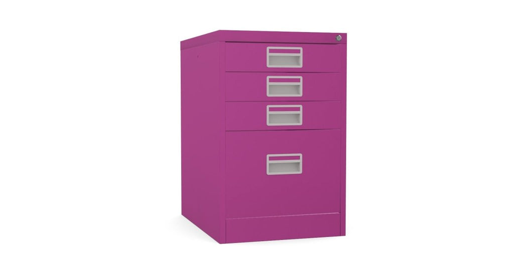 Home Filer Cabinet 4 Drawer (3 + 1) Locking Desk High FCM1F-purple