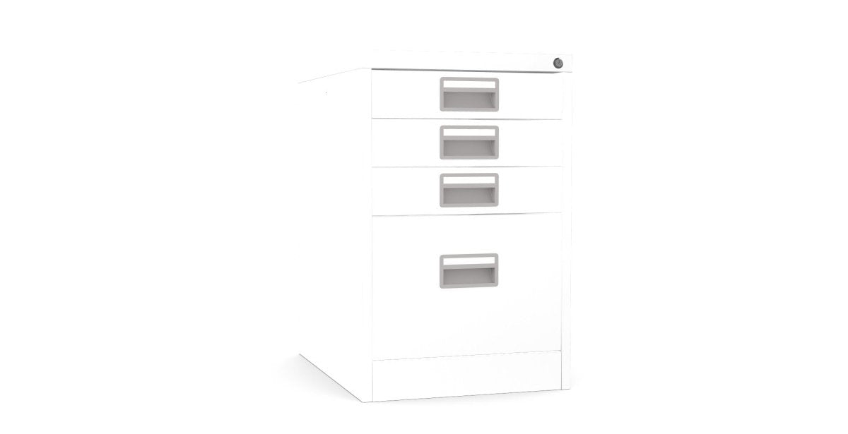 Home Filer Cabinet 4 Drawer (3 + 1) Locking Desk High FCM1F-white