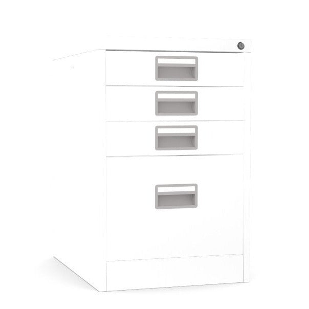 Home Filer Cabinet 4 Drawer (3 + 1) Locking Desk High FCM1F-white