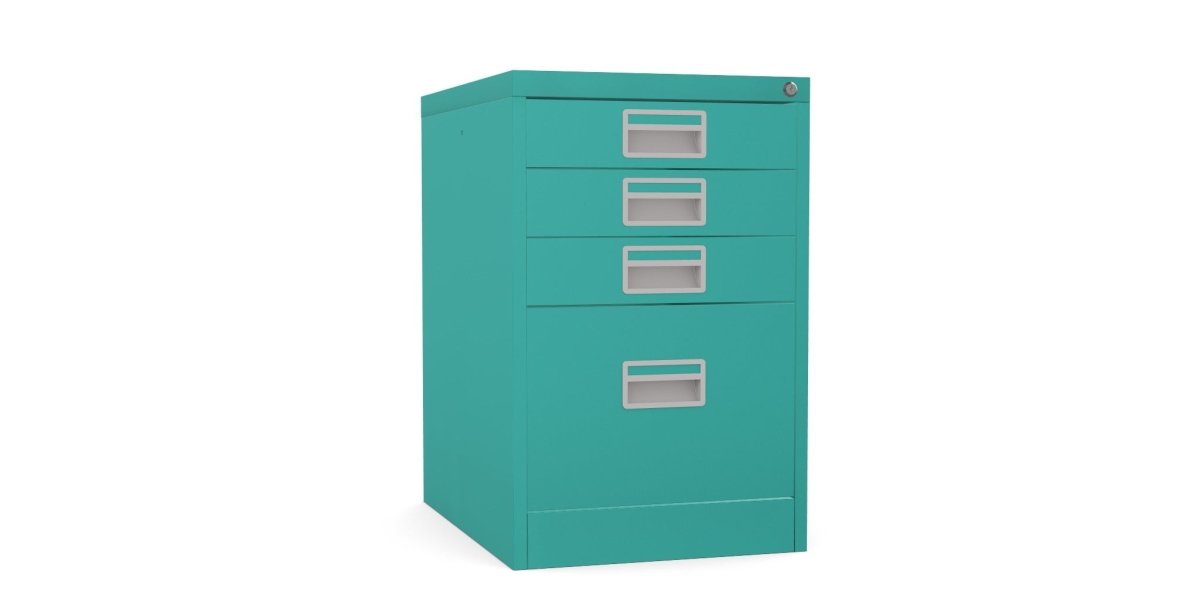 Home Filer Cabinet 4 Drawer (3 + 1) Locking Desk High FCM1F-verdigris