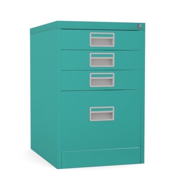 Home Filer Cabinet 4 Drawer (3 + 1) Locking Desk High FCM1F-verdigris