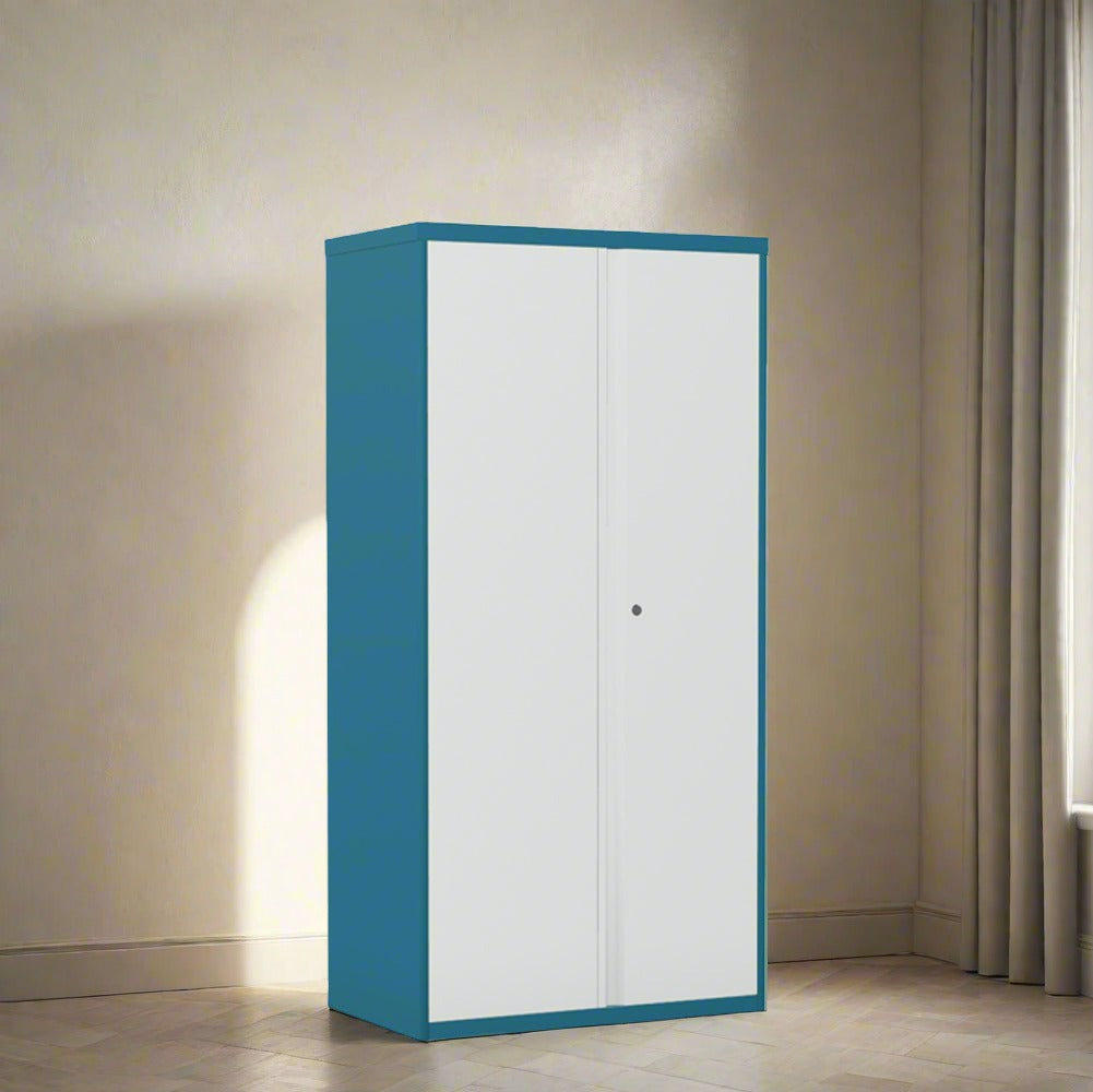 Office Cupboard Premium Metal 2 Door Med by Silverline 131cm FR40OWC - Metal Cupboard Premium