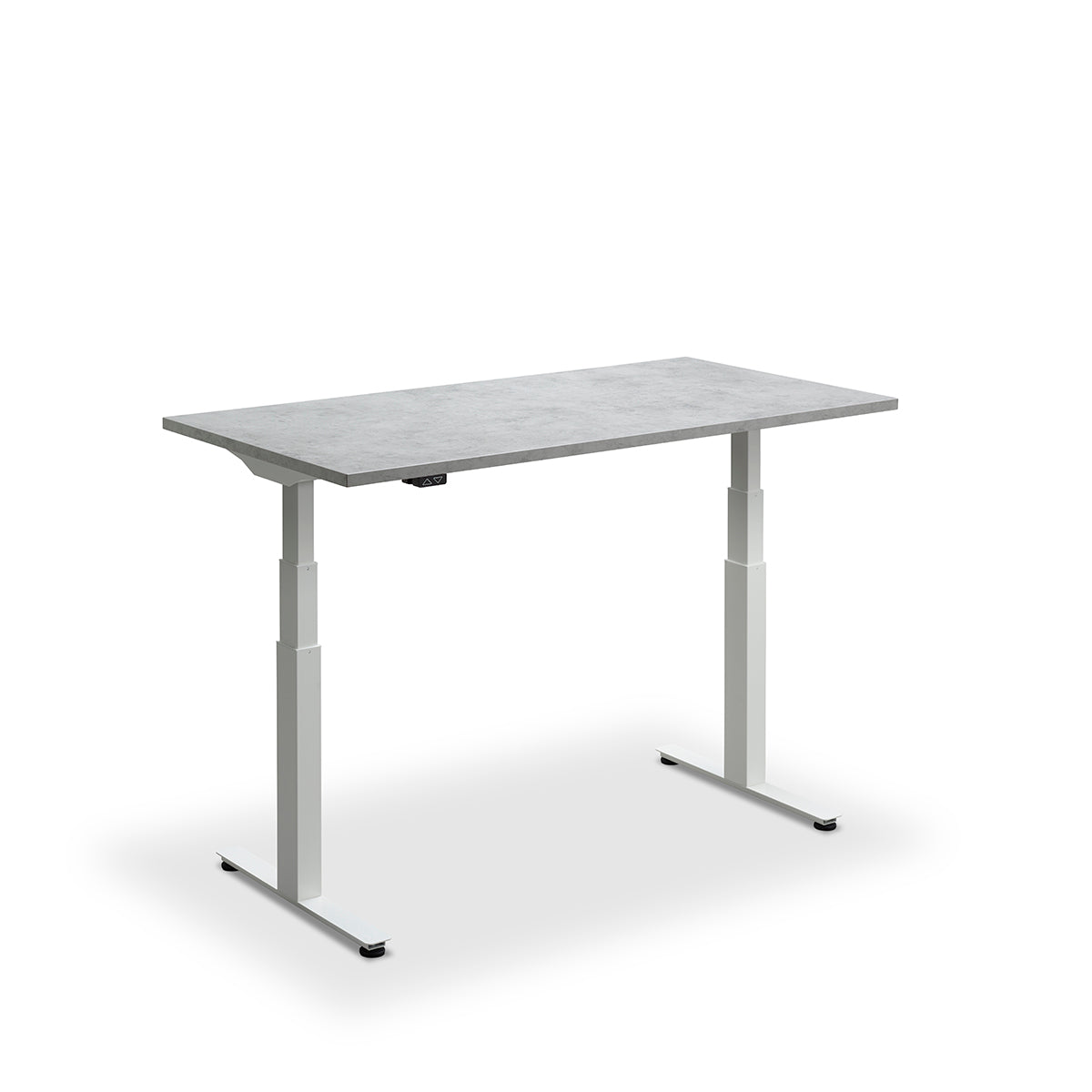 Height Adjustable Flyga Sit Stand Lavoro Design Desk 140cm wide 80cm Deep  Graphite Ply Edge leg Black
