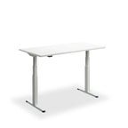 Height Adjustable Flyga Sit Stand Lavoro Design Desk 140cm wide 70cm Deep  White leg White