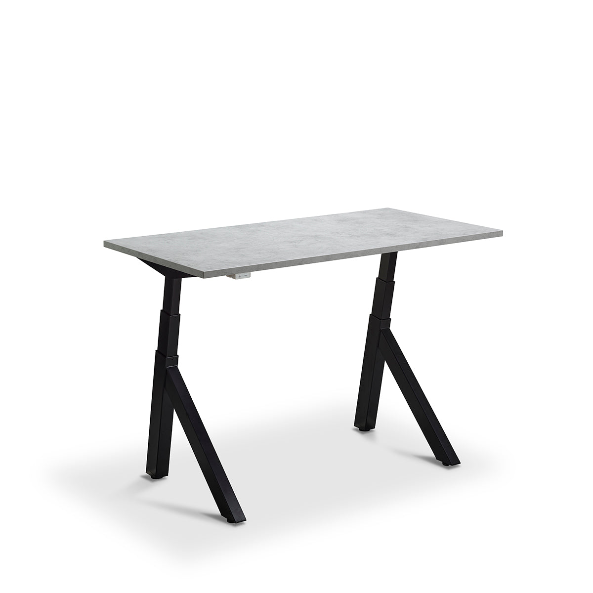 Lavoro Forma   Sit Stand Height Adjustable desk White  120cm wide 70cmDeep  Anthracite Oak leg Black