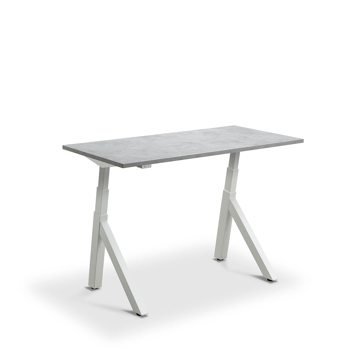 Lavoro Forma   Sit Stand Height Adjustable desk White  120cm wide 80cmDeep  Anthracite Oak leg Black